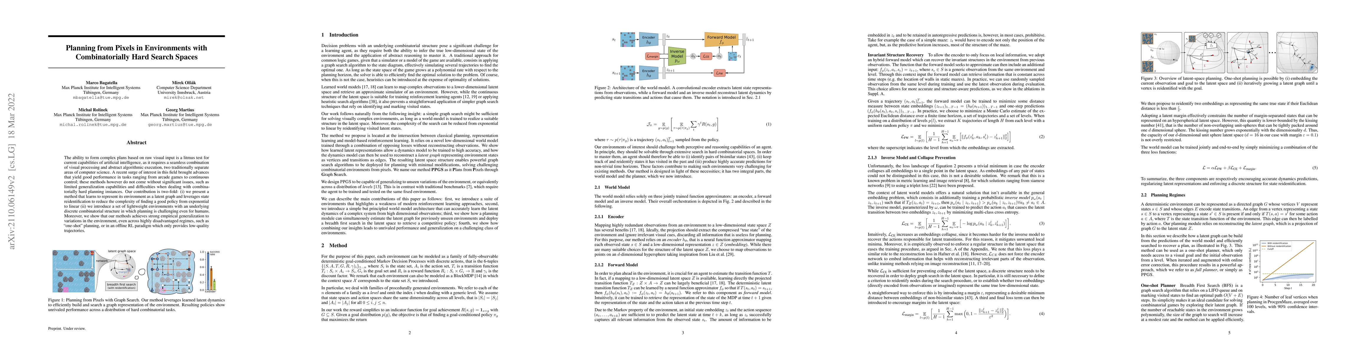 Thumbnail for Planning from Pixels in Environments with Combinatorially Hard Search
  Spaces