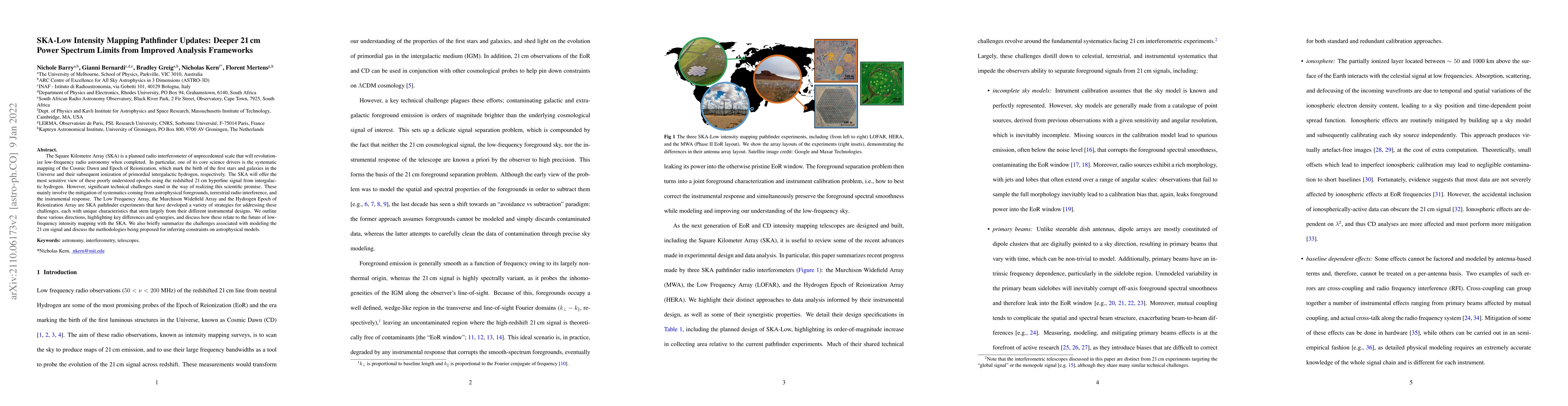 Thumbnail for SKA-Low Intensity Mapping Pathfinder Updates: Deeper 21 cm Power
  Spectrum Limits from Improved Analysis Frameworks