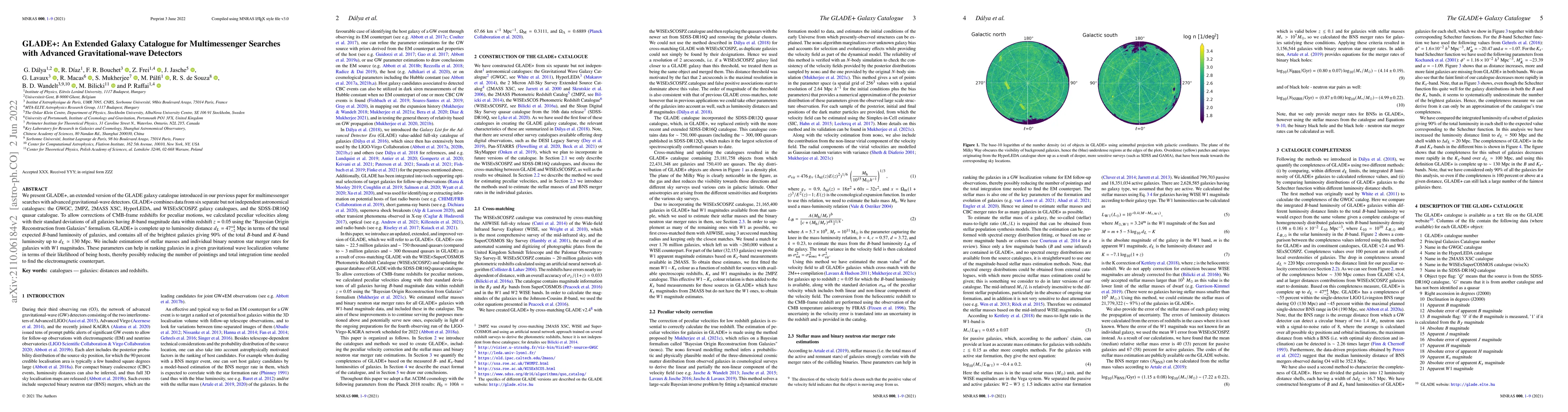Thumbnail for GLADE+: An Extended Galaxy Catalogue for Multimessenger Searches with
  Advanced Gravitational-wave Detectors