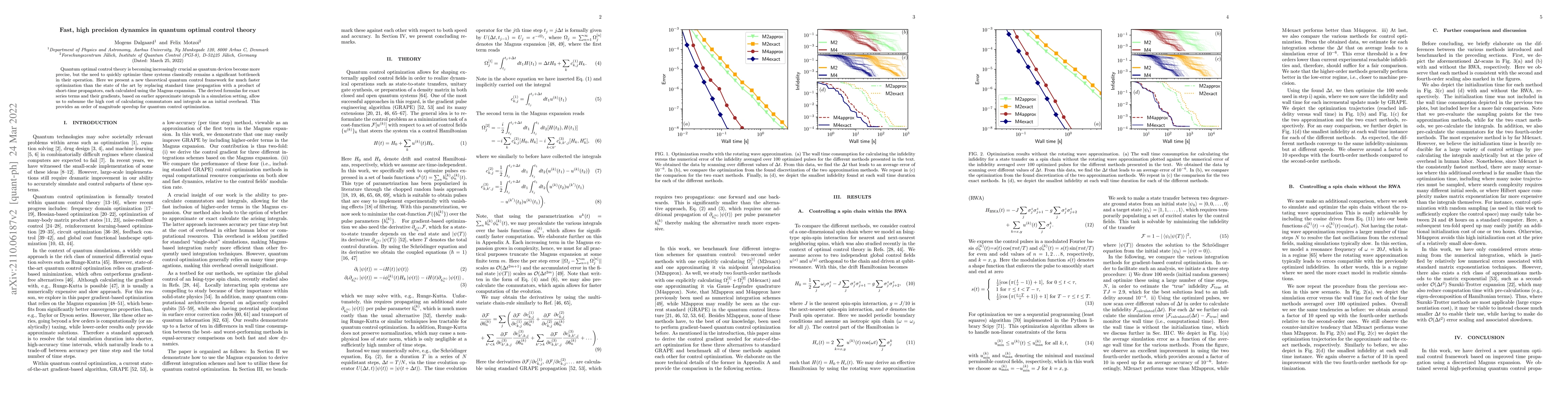 Thumbnail for Fast, high precision dynamics in quantum optimal control theory