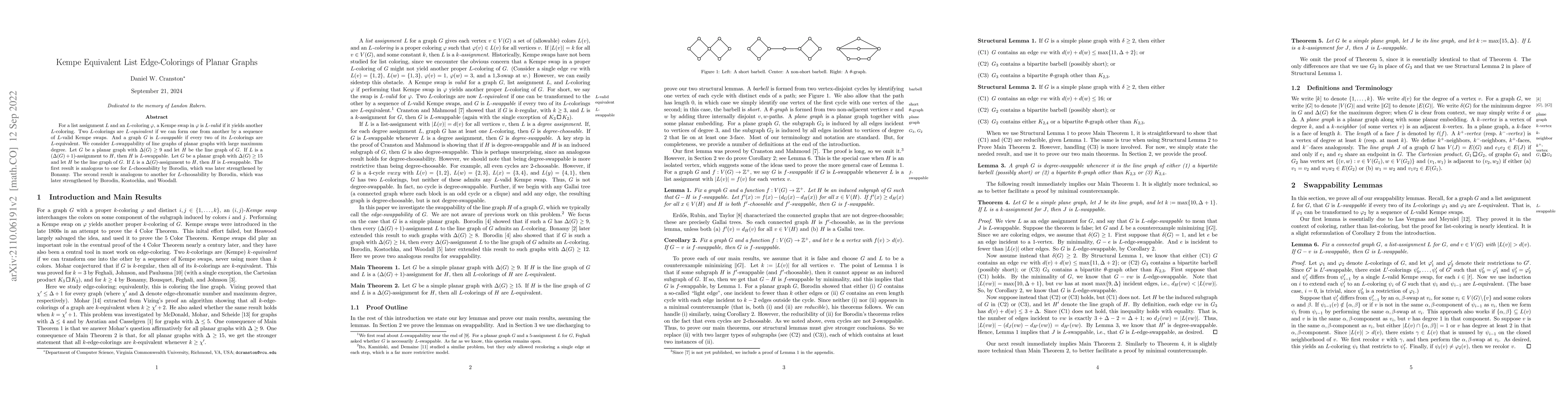 Thumbnail for Kempe Equivalent List Edge-Colorings of Planar Graphs