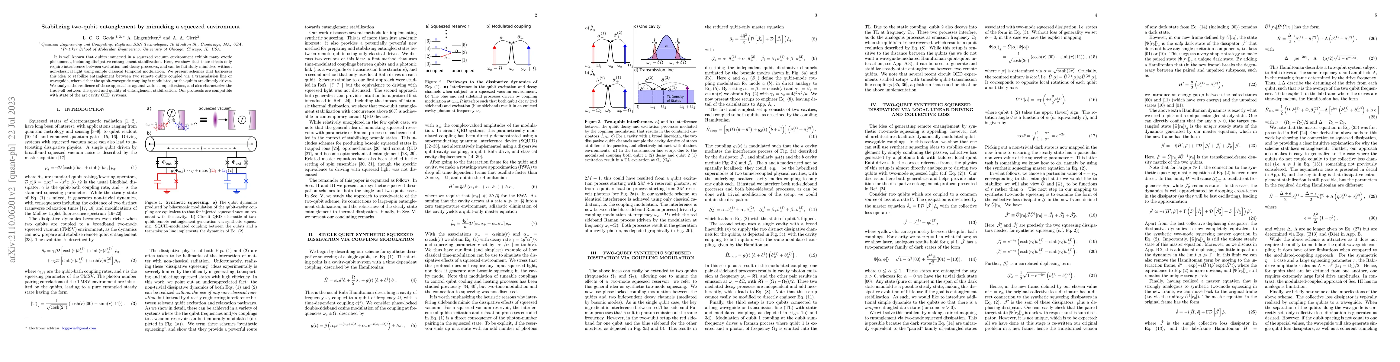Thumbnail for Stabilizing two-qubit entanglement by mimicking a squeezed environment