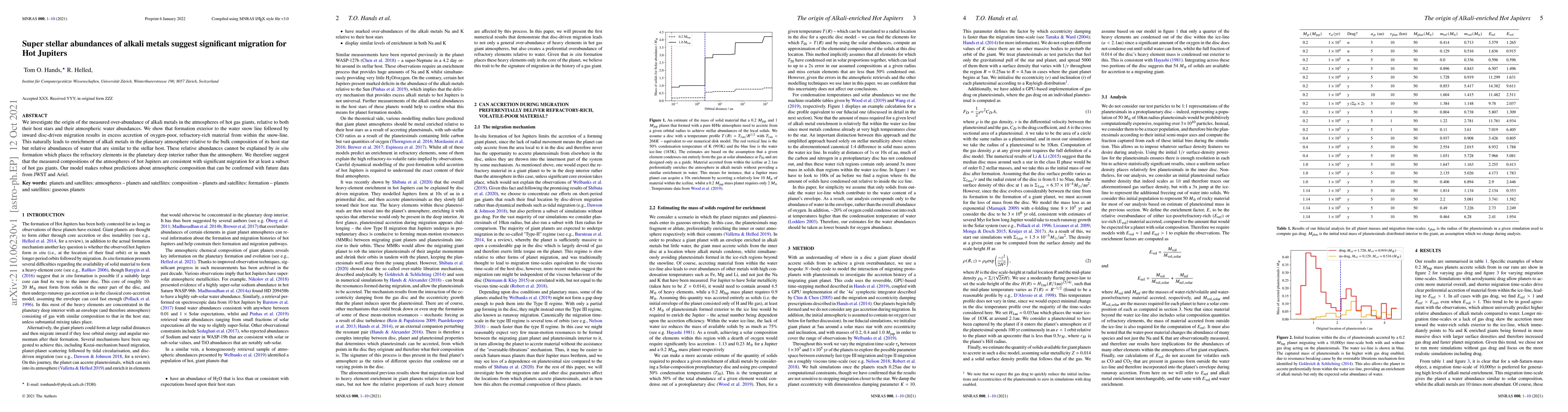 Thumbnail for Super stellar abundances of alkali metals suggest significant migration
  for Hot Jupiters