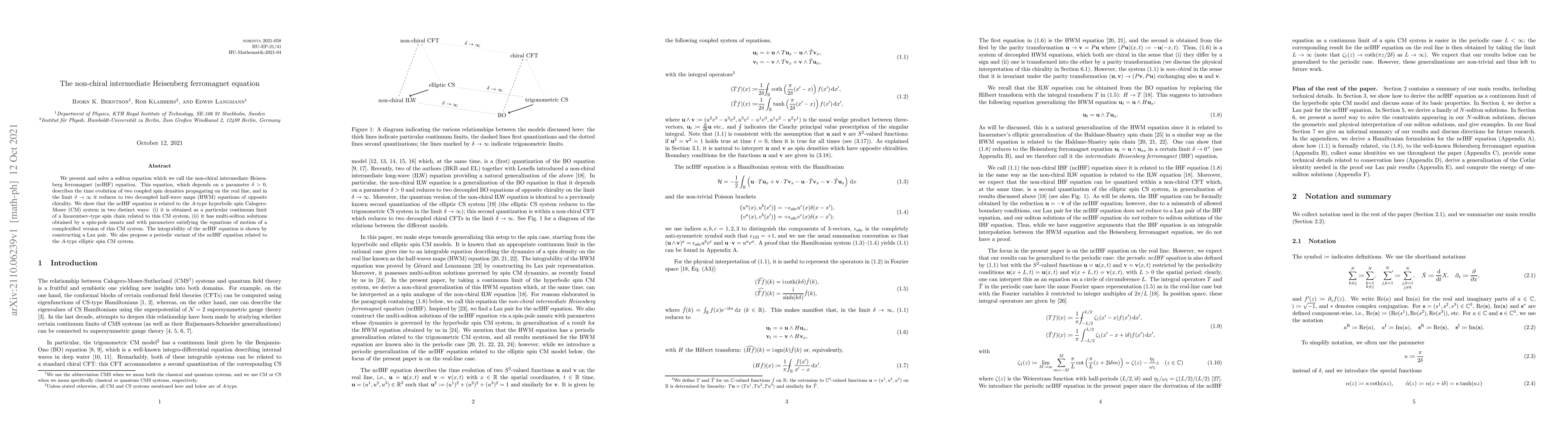 Thumbnail for The non-chiral intermediate Heisenberg ferromagnet equation