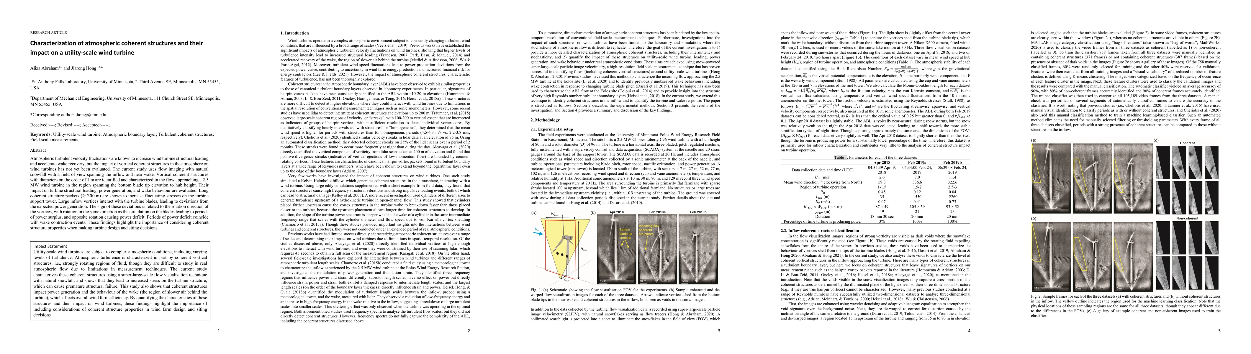 Thumbnail for Characterization of atmospheric coherent structures and their impact on
  a utility-scale wind turbine