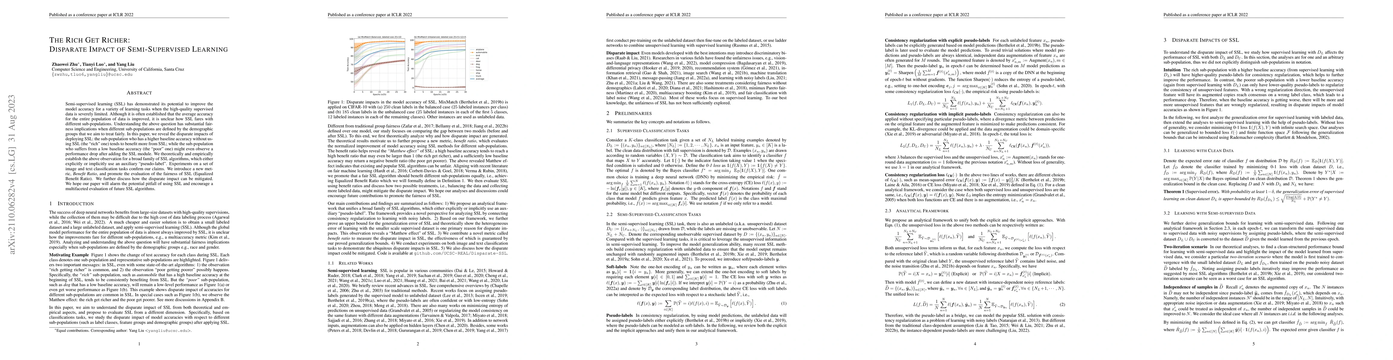 Thumbnail for The Rich Get Richer: Disparate Impact of Semi-Supervised Learning