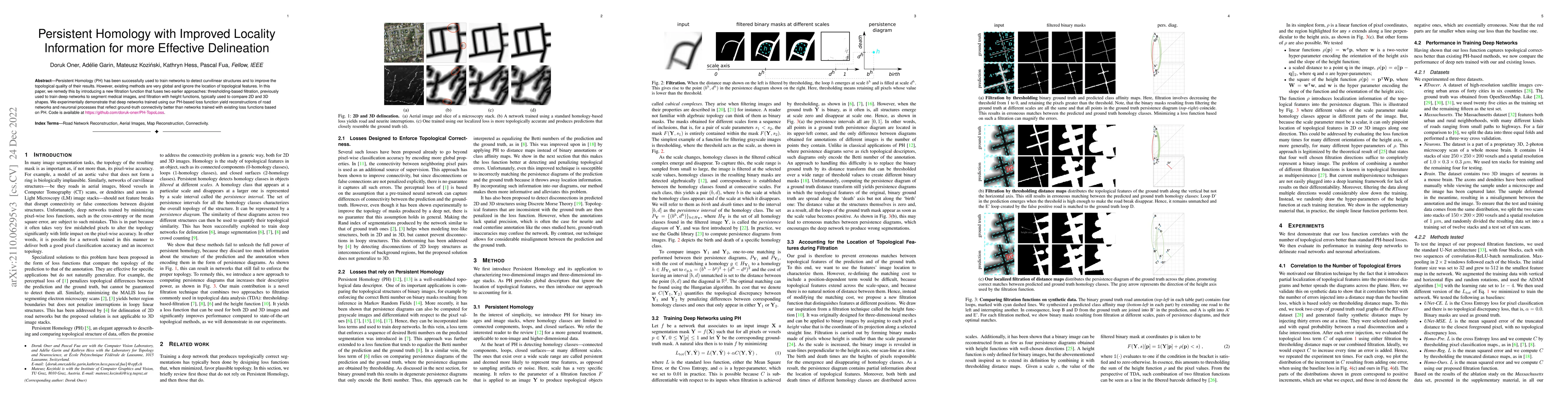 Thumbnail for Persistent Homology with Improved Locality Information for more
  Effective Delineation