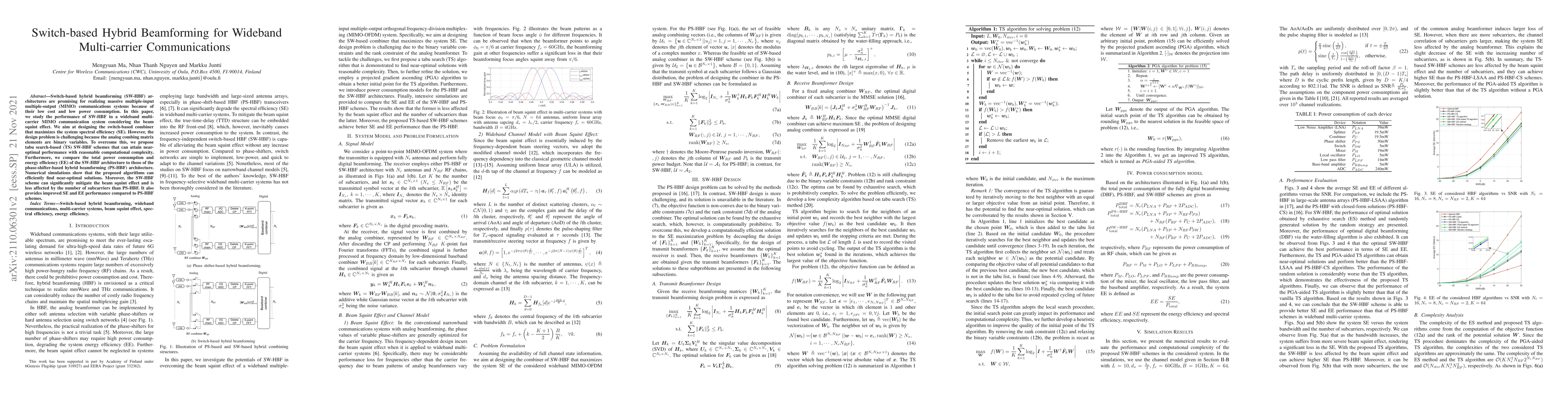 Thumbnail for Switch-based Hybrid Beamforming for Wideband Multi-carrier
  Communications
