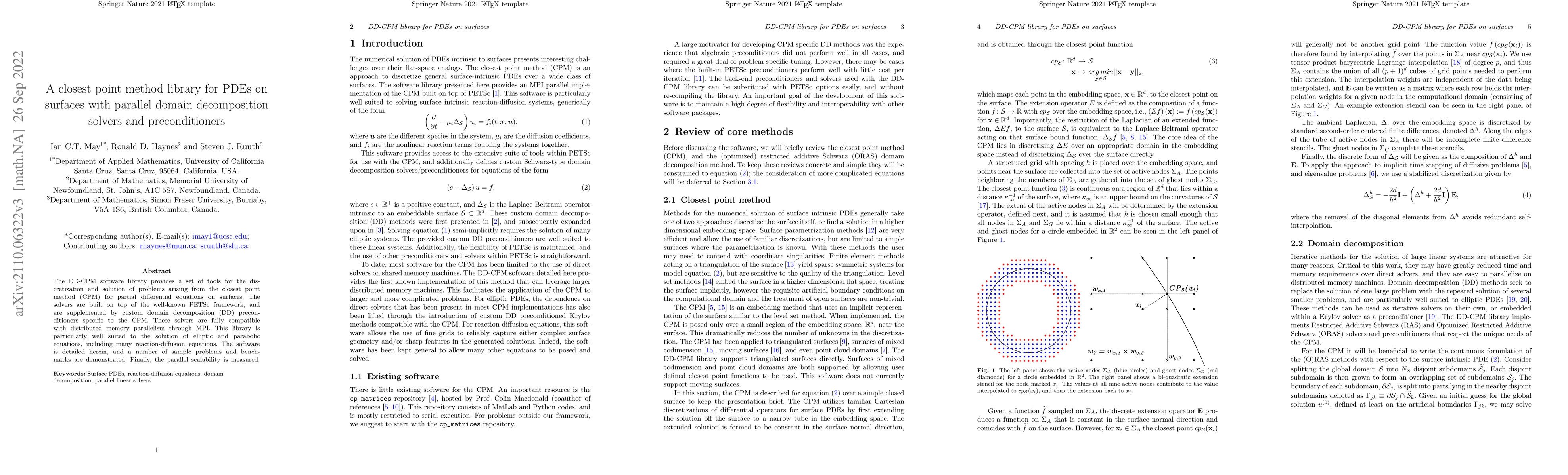 Thumbnail for A closest point method library for PDEs on surfaces with parallel domain
  decomposition solvers and preconditioners