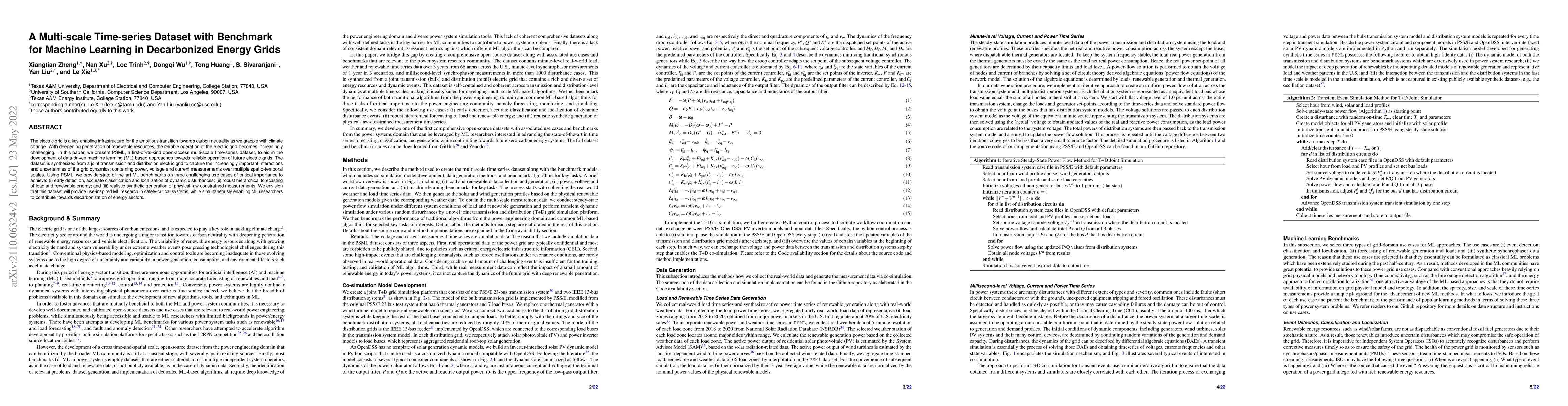 Thumbnail for A Multi-scale Time-series Dataset with Benchmark for Machine Learning in
  Decarbonized Energy Grids