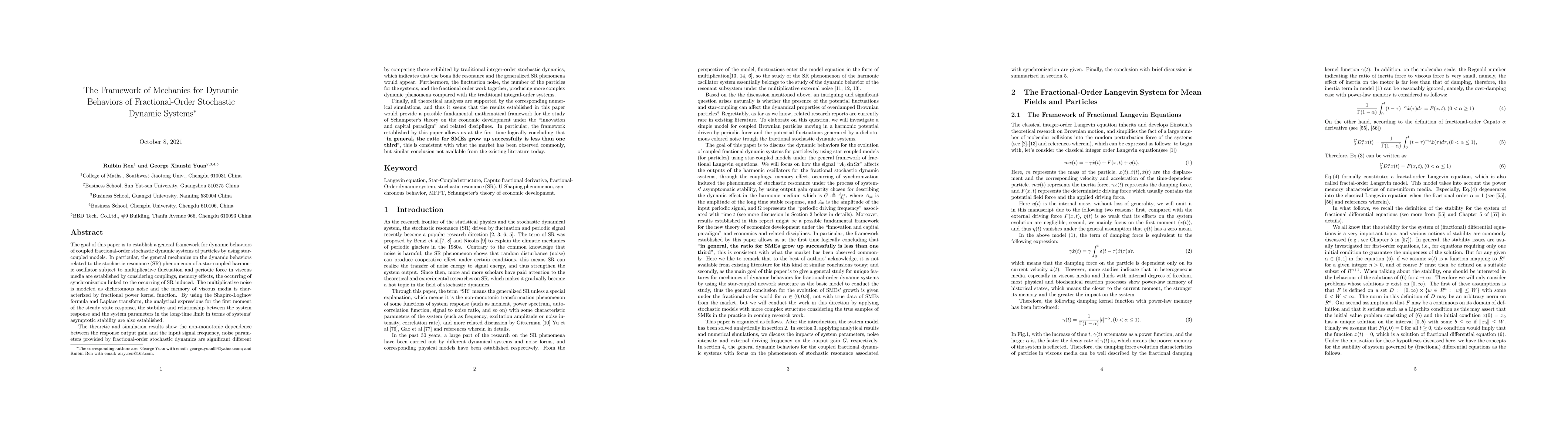 Thumbnail for The Framework of Mechanics for Dynamic Behaviors of Fractional-Order
  Stochastic Dynamic Systems