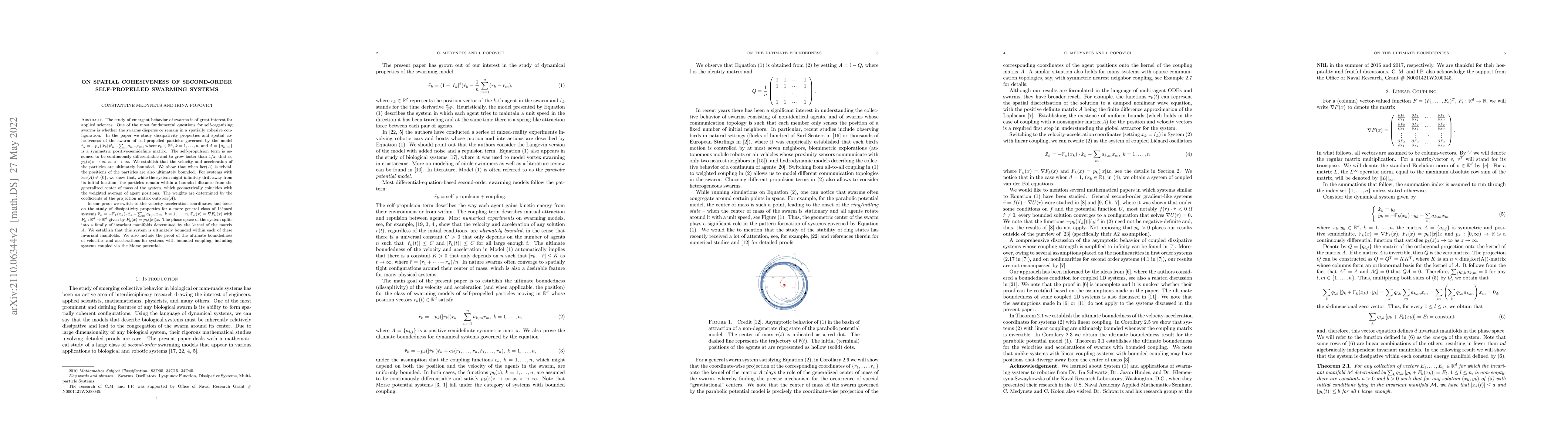 Thumbnail for On Spatial Cohesiveness of Second-Order Self-Propelled Swarming Systems
