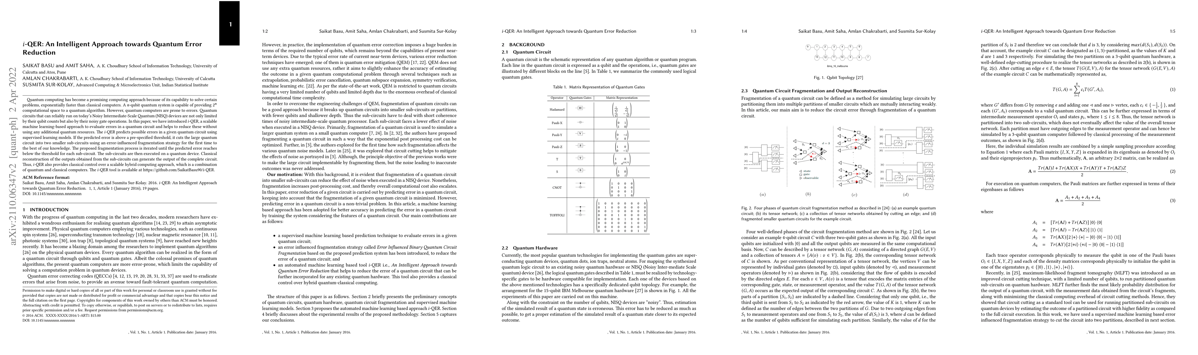 Thumbnail for $i$-QER: An Intelligent Approach towards Quantum Error Reduction