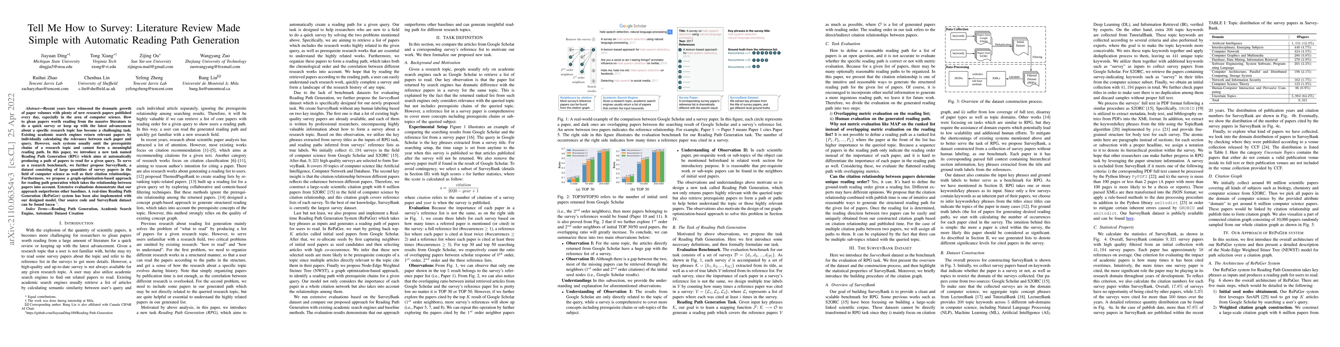 Thumbnail for Tell Me How to Survey: Literature Review Made Simple with Automatic
  Reading Path Generation