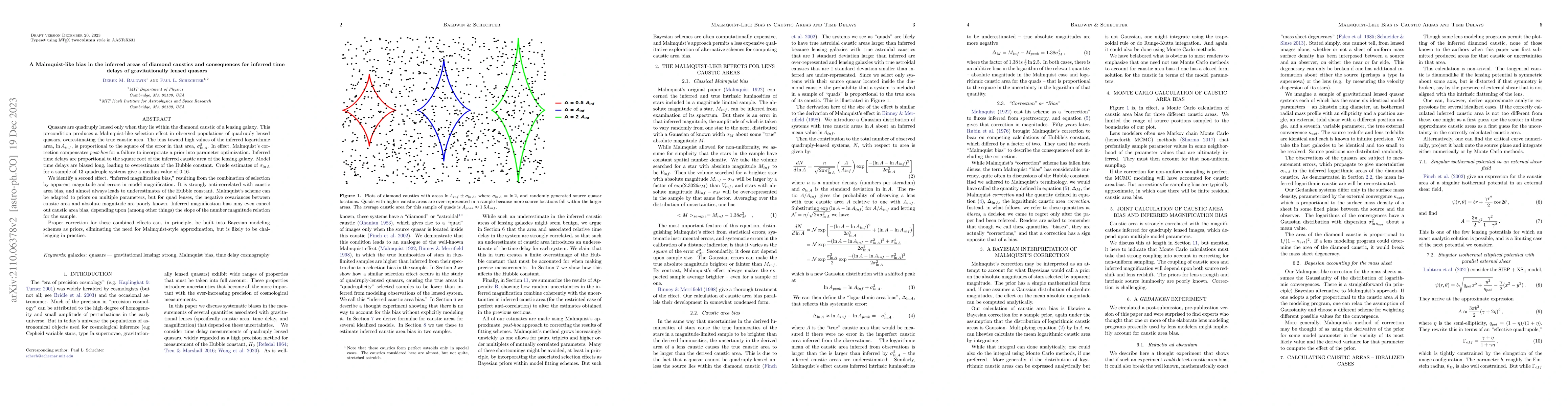 Thumbnail for A Malmquist-like bias in the inferred areas of diamond caustics and
  consequences for inferred time delays of gravitationally lensed quasars
