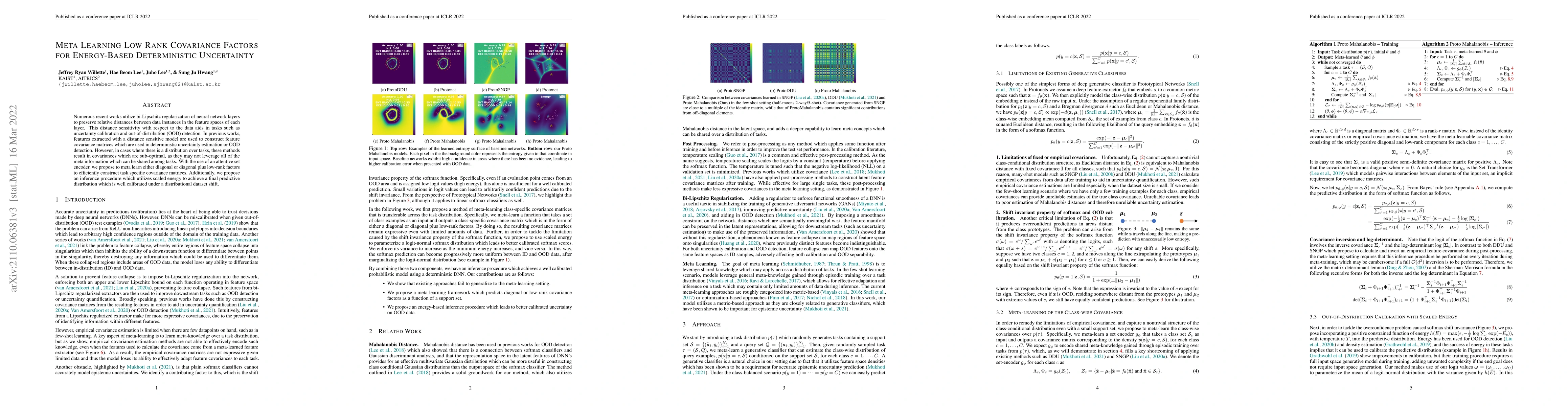 Thumbnail for Meta Learning Low Rank Covariance Factors for Energy-Based Deterministic
  Uncertainty