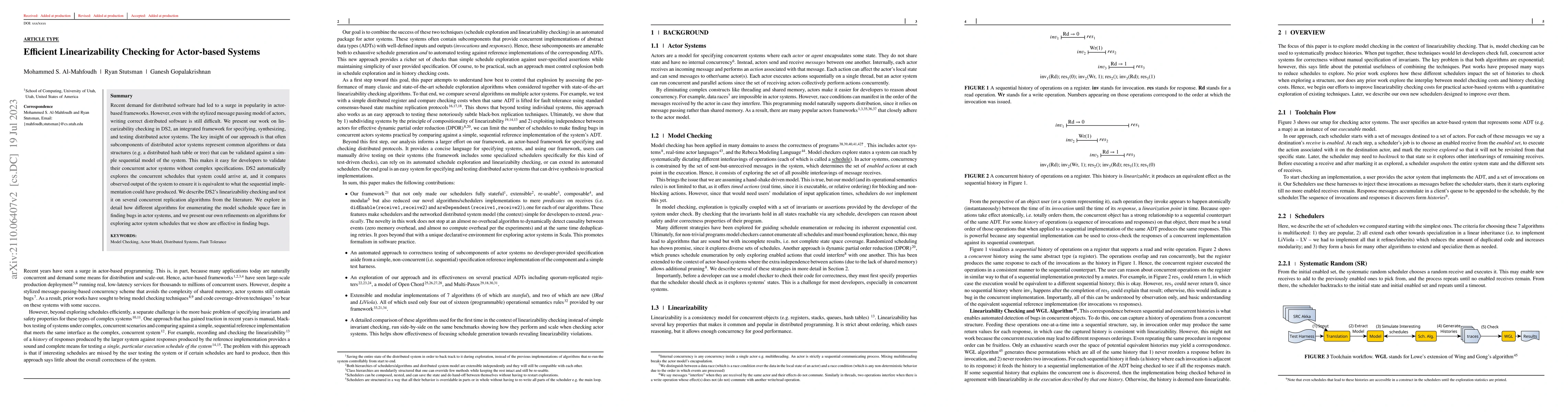 Thumbnail for Efficient Linearizability Checking for Actor-based Systems
