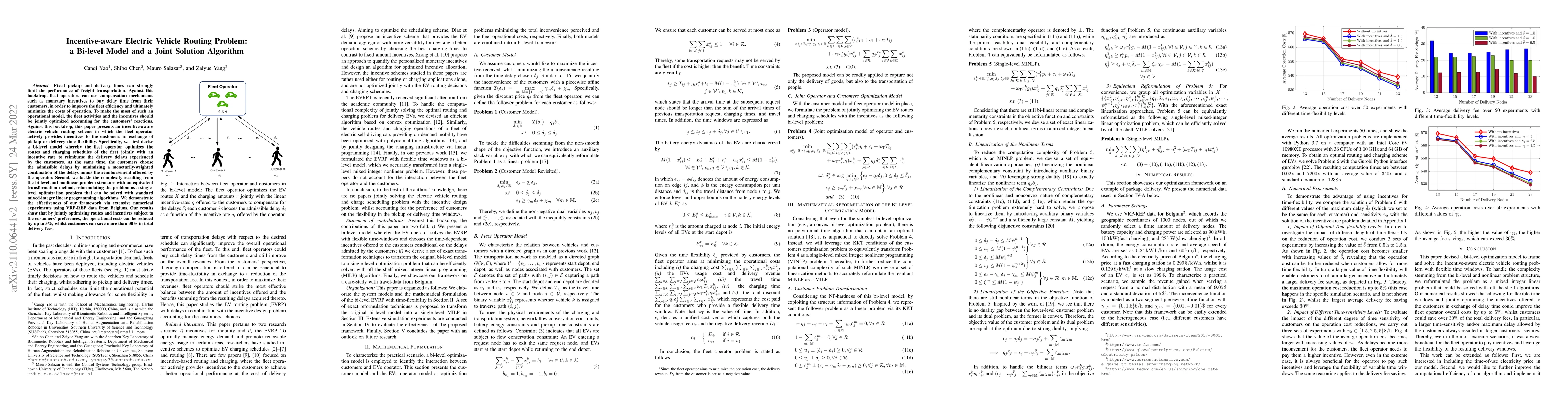 Thumbnail for Incentive-aware Electric Vehicle Routing Problem: a Bi-level Model and a
  Joint Solution Algorithm