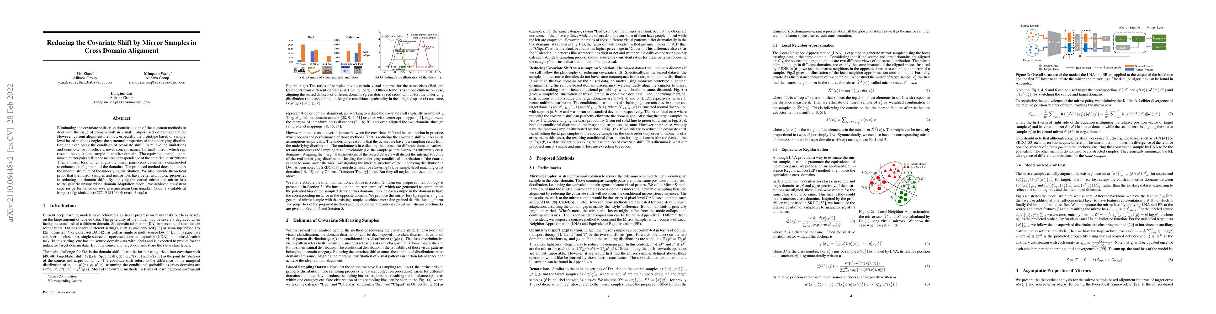 Thumbnail for Reducing the Covariate Shift by Mirror Samples in Cross Domain Alignment