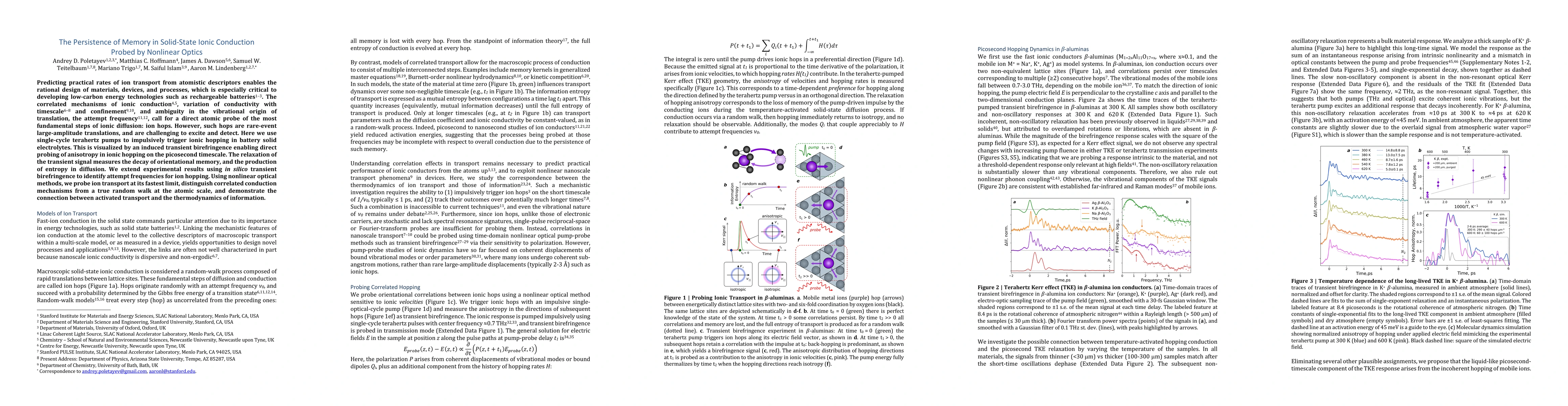Thumbnail for The Persistence of Memory in Ionic Conduction Probed by Nonlinear Optics