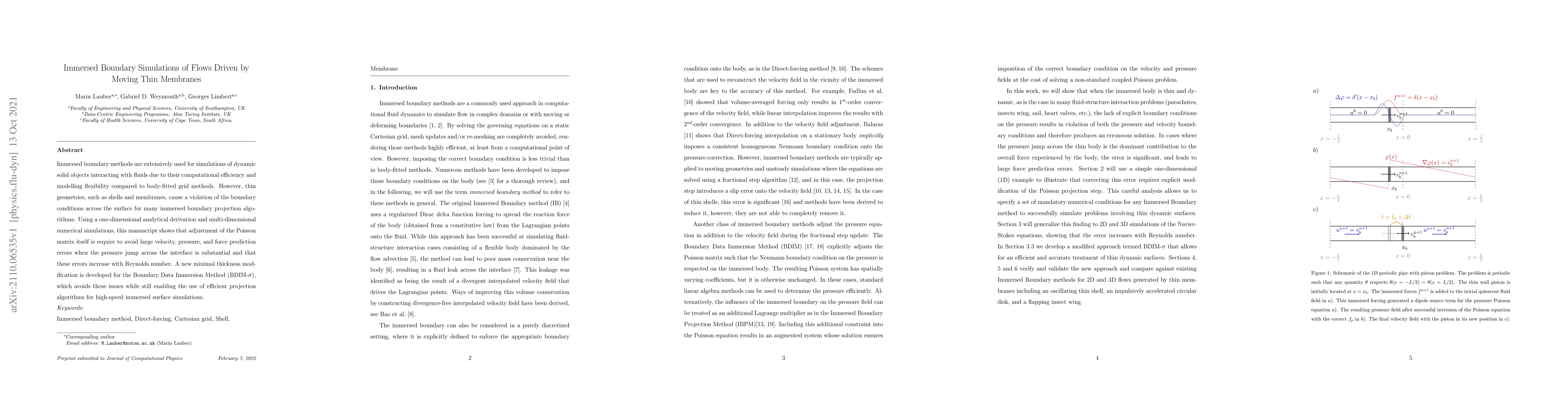 Thumbnail for Immersed Boundary Simulations of Flows Driven by Moving Thin Membranes