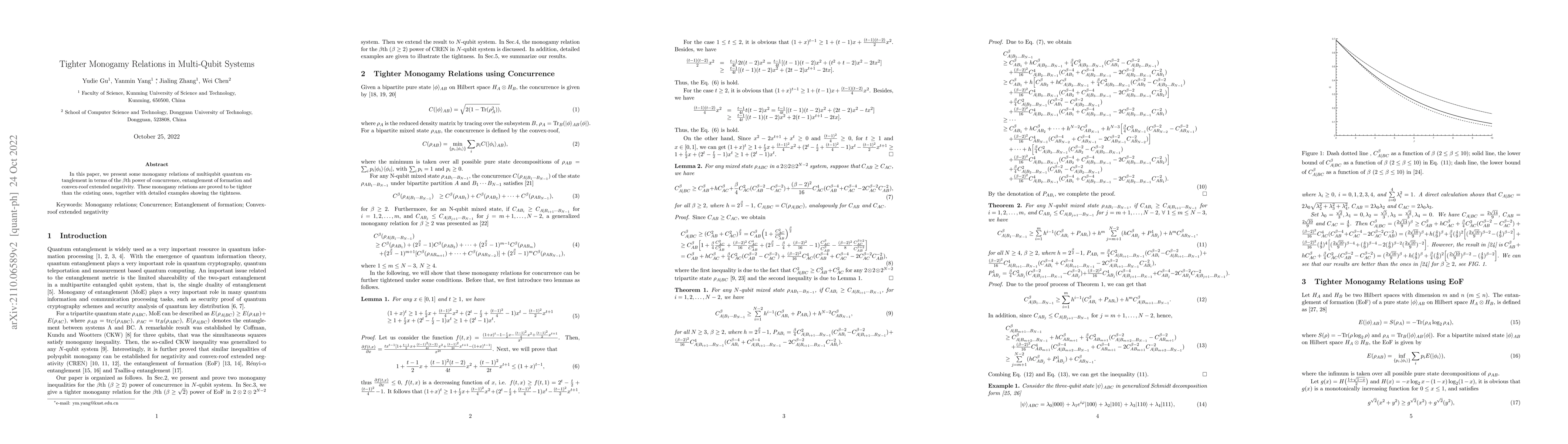 Thumbnail for Tighter Monogamy Relations in Multi-Qubit Systems