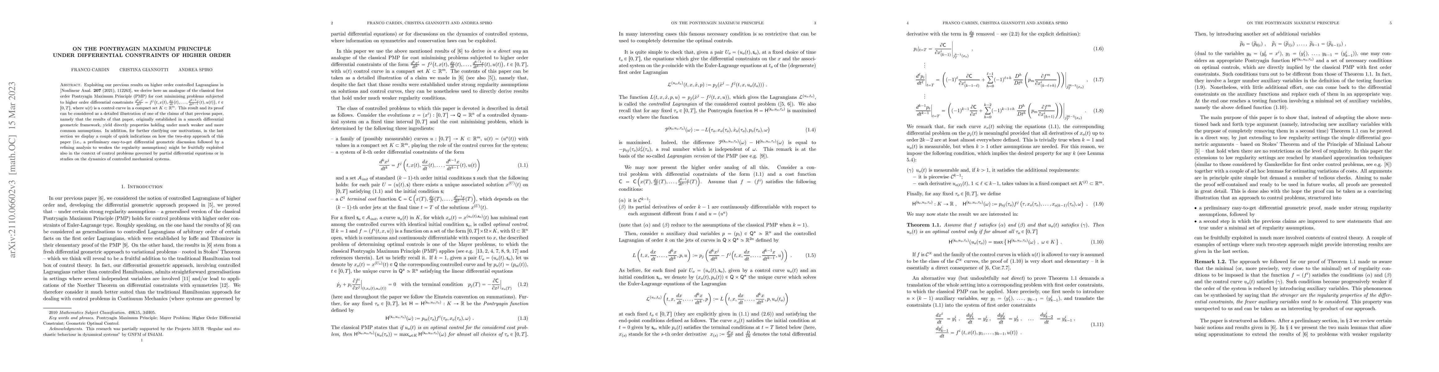 Thumbnail for On the Pontryagin Maximum Principle under differential constraints of
  higher order