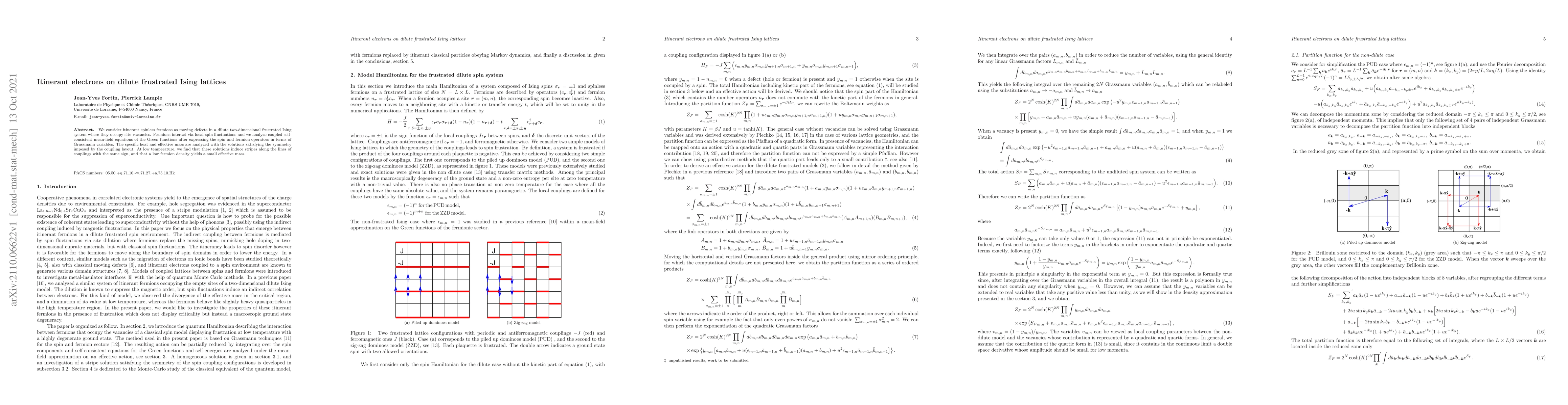 Thumbnail for Itinerant electrons on dilute frustrated Ising lattices