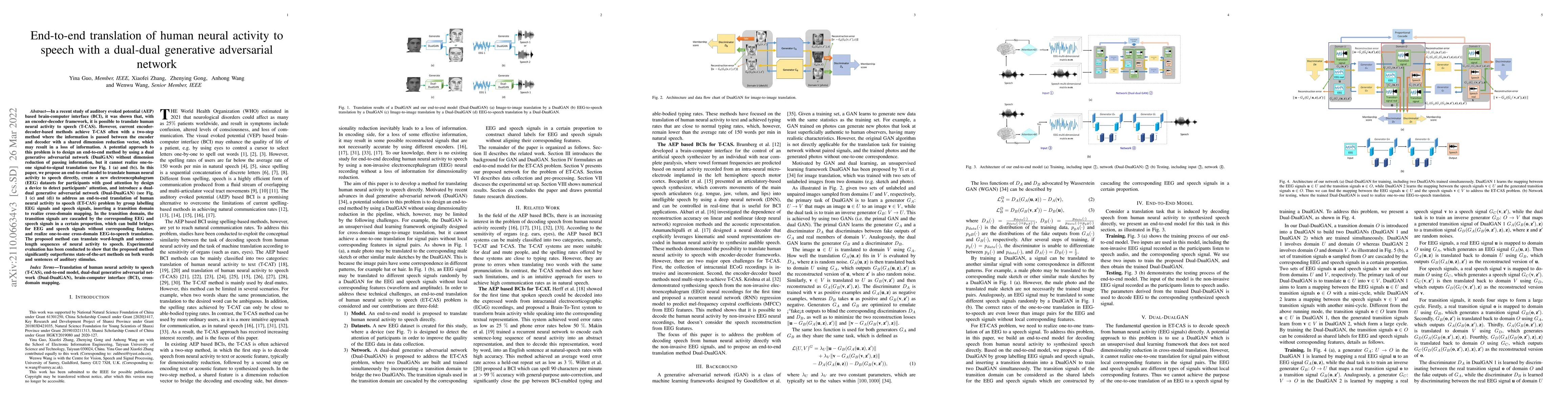 Thumbnail for End-to-end translation of human neural activity to speech with a
  dual-dual generative adversarial network