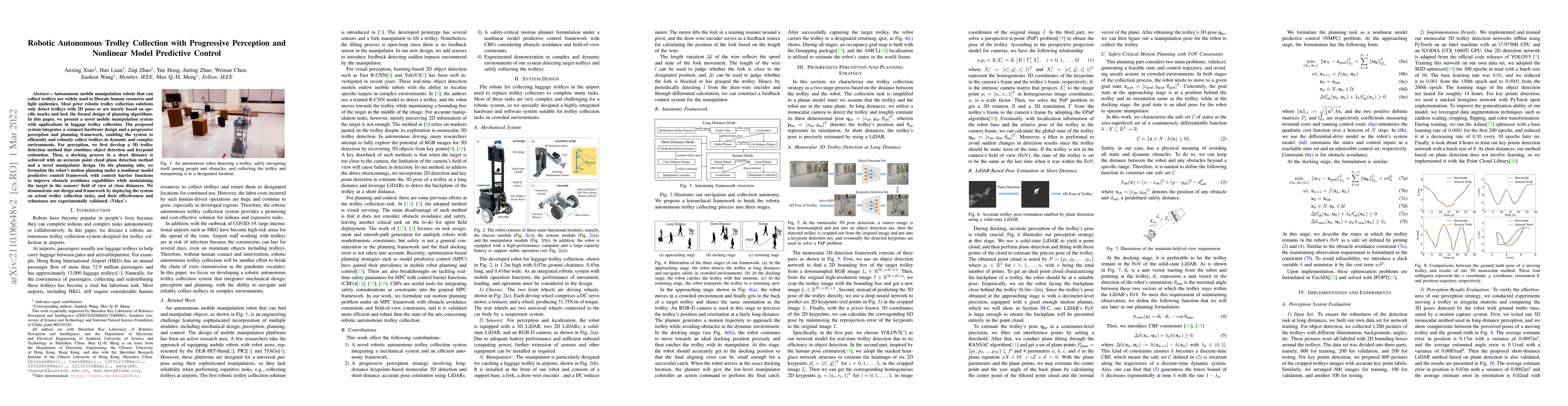 Thumbnail for Robotic Autonomous Trolley Collection with Progressive Perception and
  Nonlinear Model Predictive Control