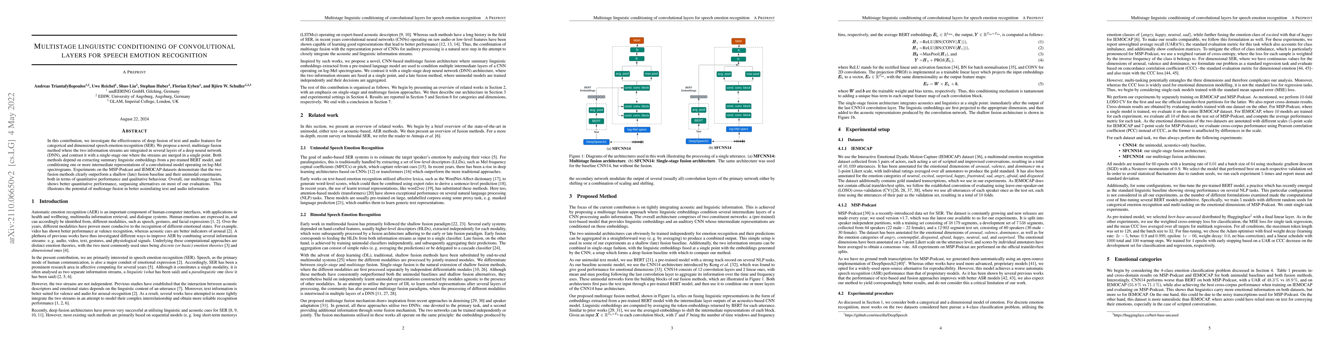 Thumbnail for Multistage linguistic conditioning of convolutional layers for speech
  emotion recognition