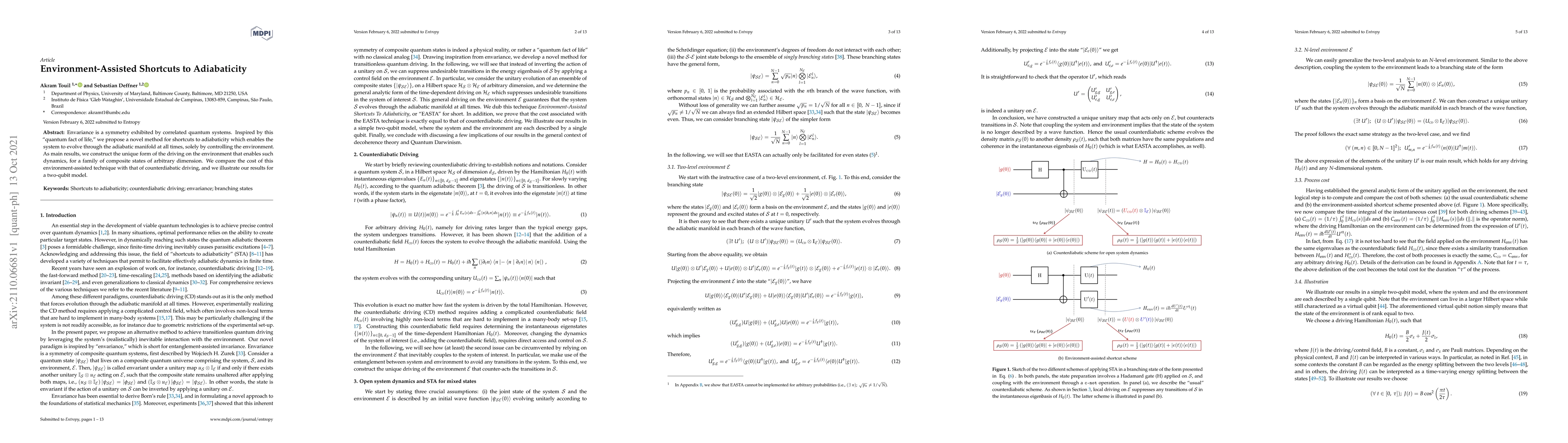 Thumbnail for Environment-Assisted Shortcuts to Adiabaticity