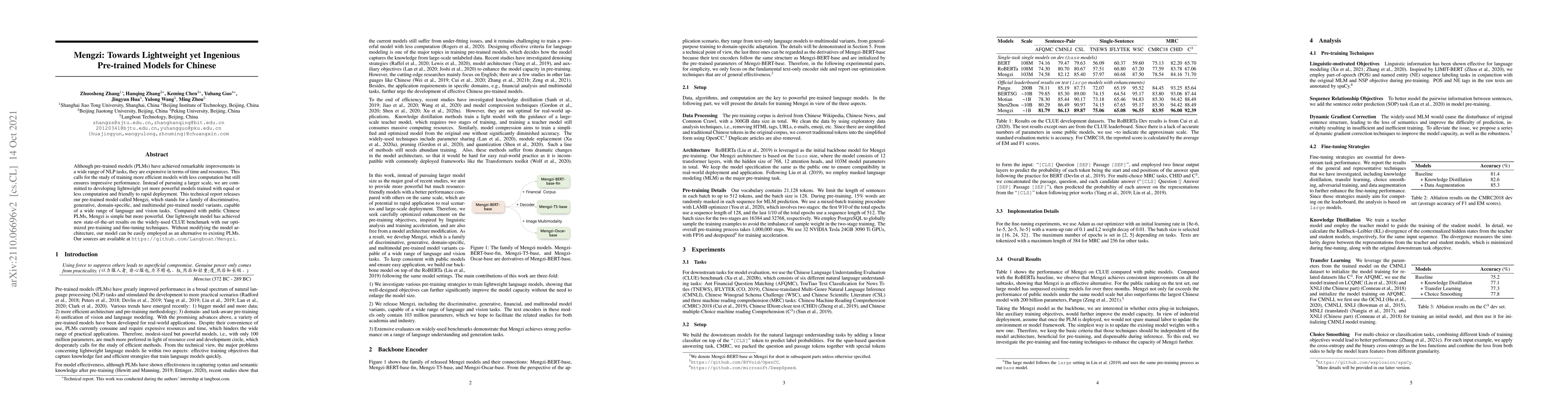 Thumbnail for Mengzi: Towards Lightweight yet Ingenious Pre-trained Models for Chinese