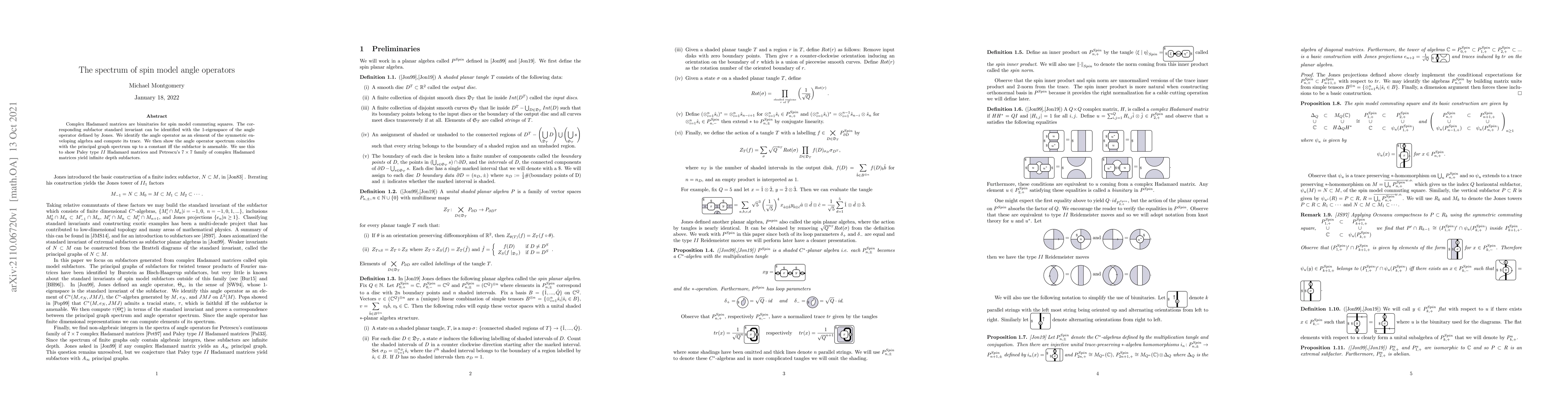 Thumbnail for The spectrum of spin model angle operators