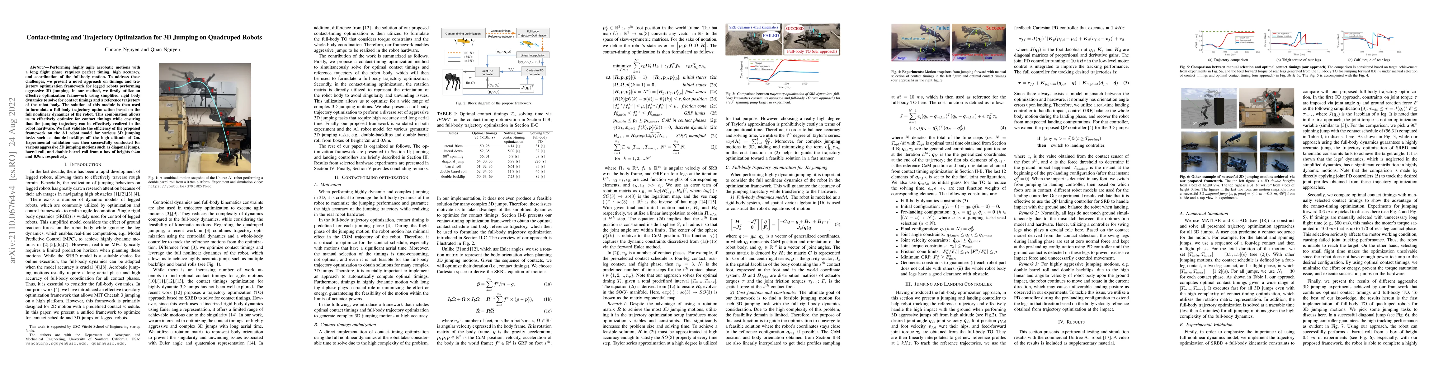 Thumbnail for Contact-timing and Trajectory Optimization for 3D Jumping on Quadruped
  Robots