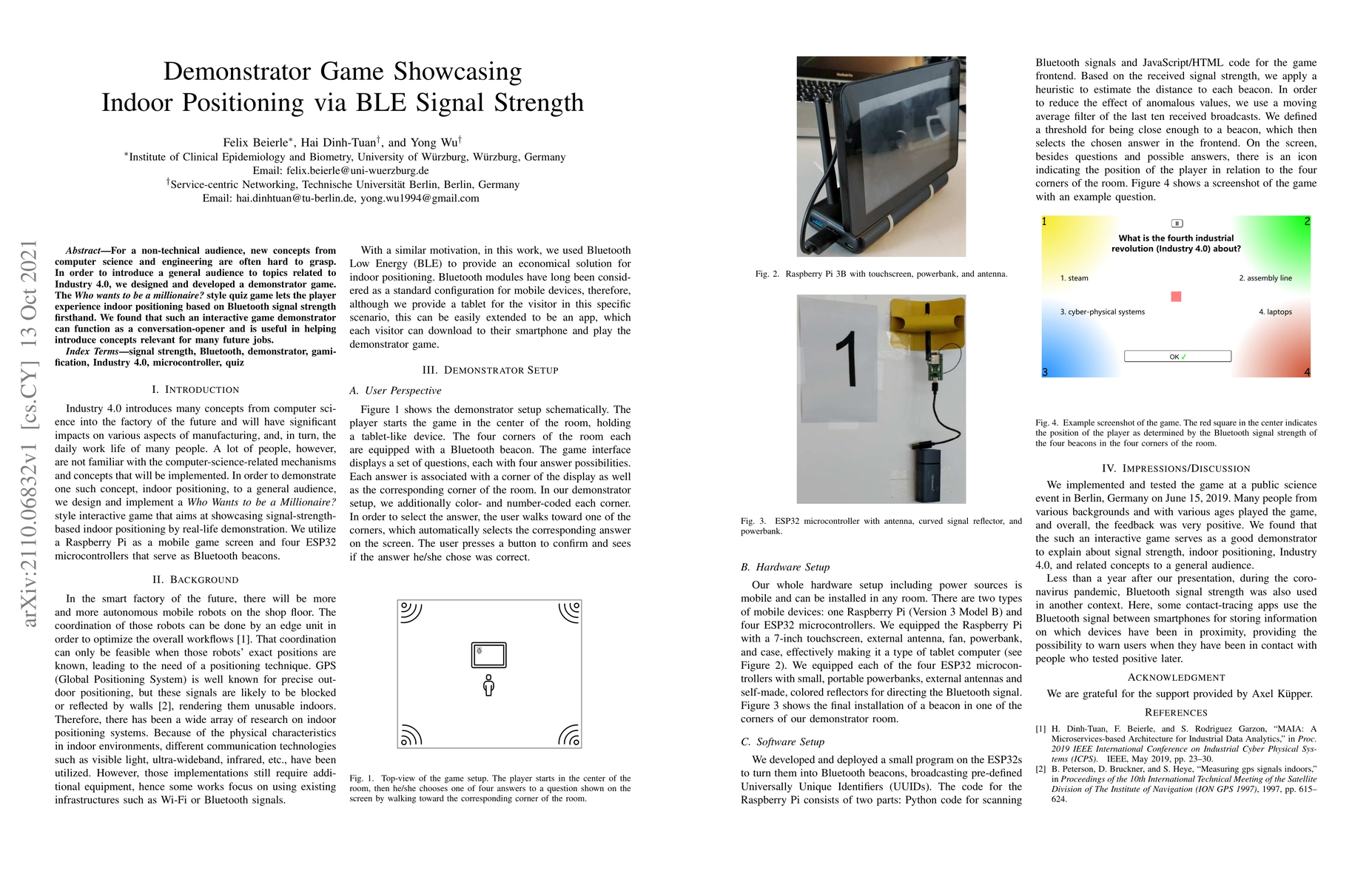 Thumbnail for Demonstrator Game Showcasing Indoor Positioning via BLE Signal Strength