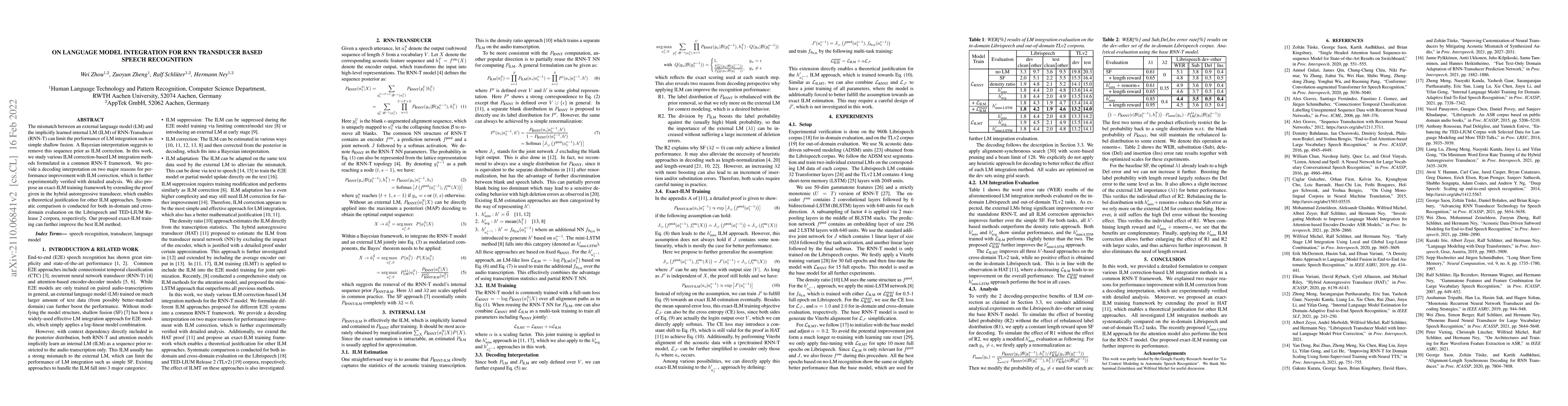 Thumbnail for On Language Model Integration for RNN Transducer based Speech
  Recognition