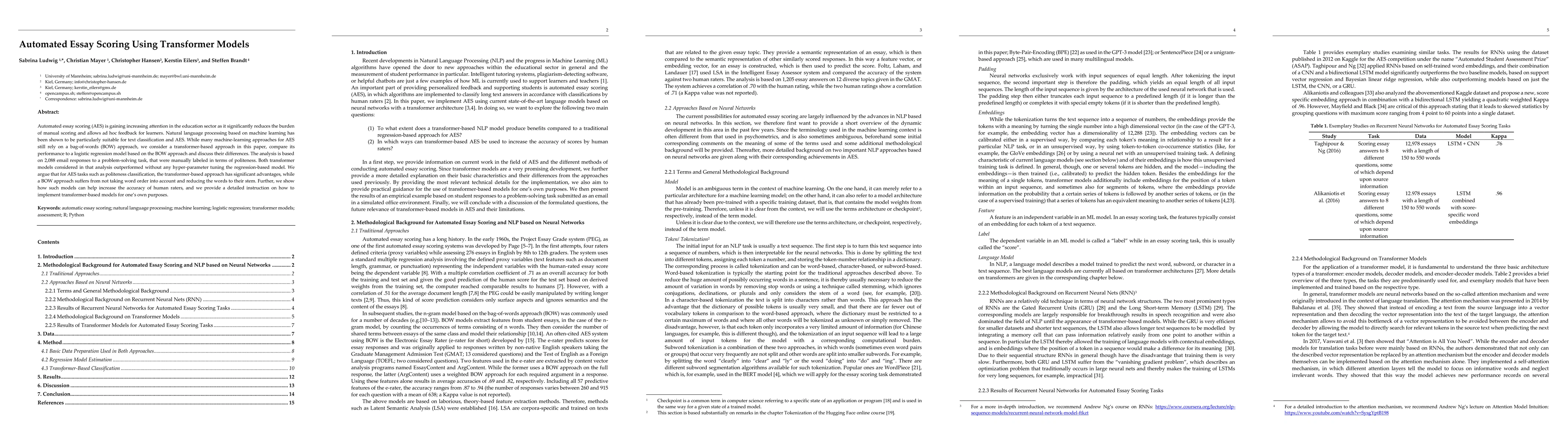 Thumbnail for Automated Essay Scoring Using Transformer Models