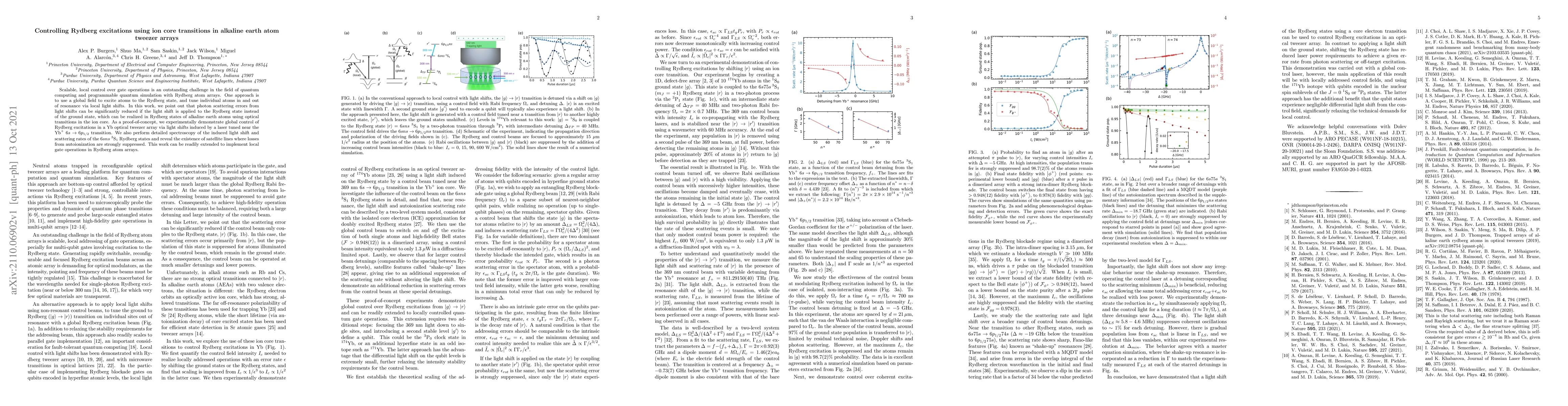 Thumbnail for Controlling Rydberg excitations using ion core transitions in alkaline
  earth atom tweezer arrays
