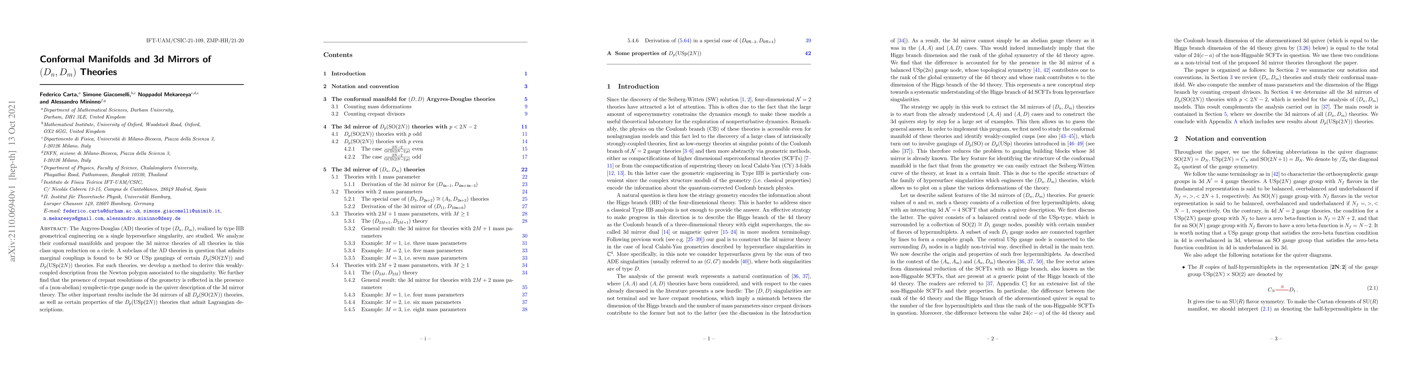 Thumbnail for Conformal Manifolds and 3d Mirrors of $(D_n,D_m)$ Theories