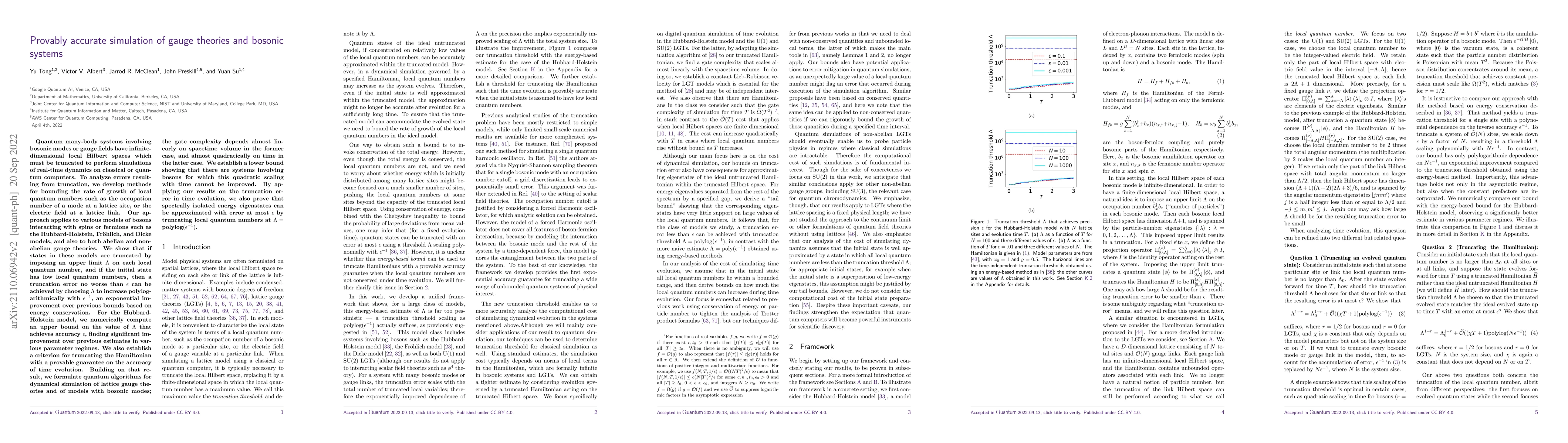 Thumbnail for Provably accurate simulation of gauge theories and bosonic systems