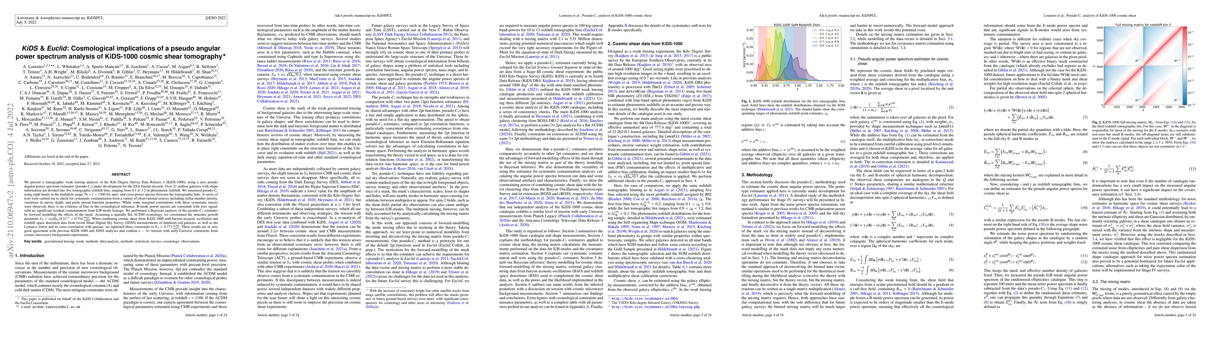 Thumbnail for KiDS & Euclid: Cosmological implications of a pseudo angular power
  spectrum analysis of KiDS-1000 cosmic shear tomography