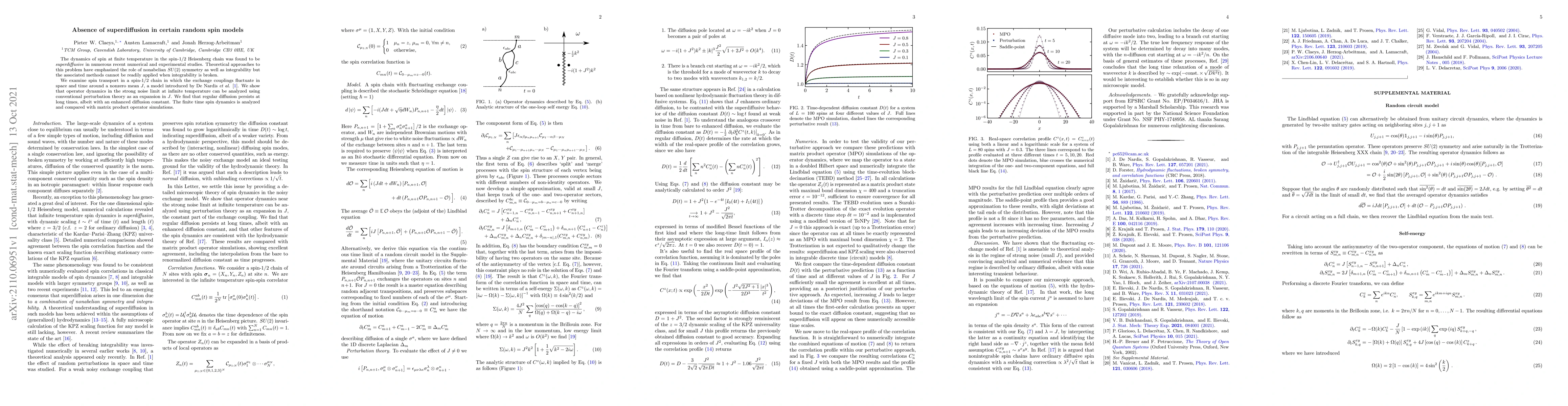 Thumbnail for Absence of superdiffusion in certain random spin models