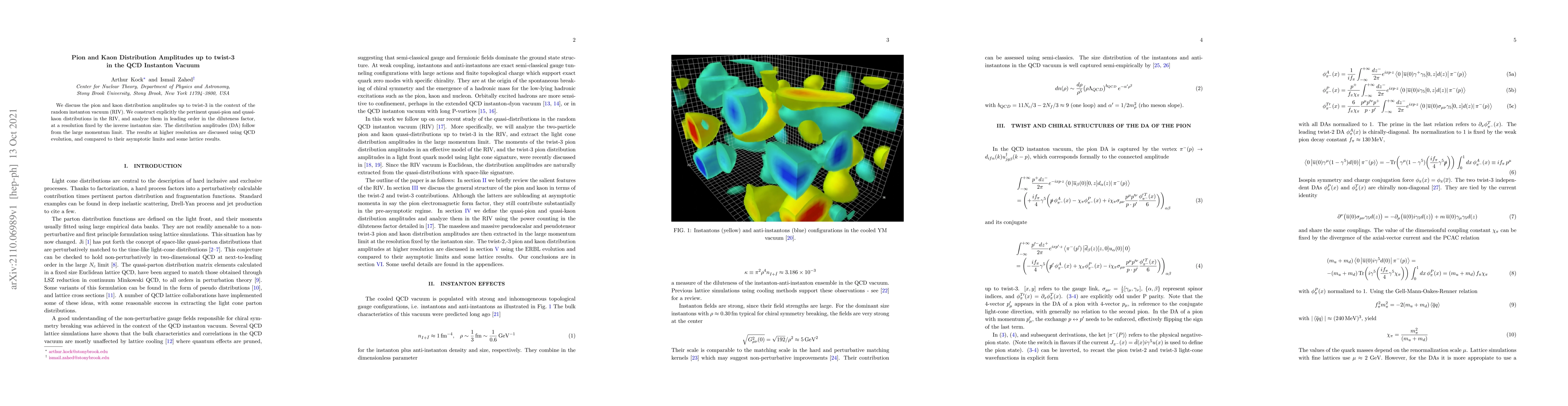 Thumbnail for Pion and Kaon Distribution Amplitudes up to twist-3 in the QCD Instanton
  Vacuum