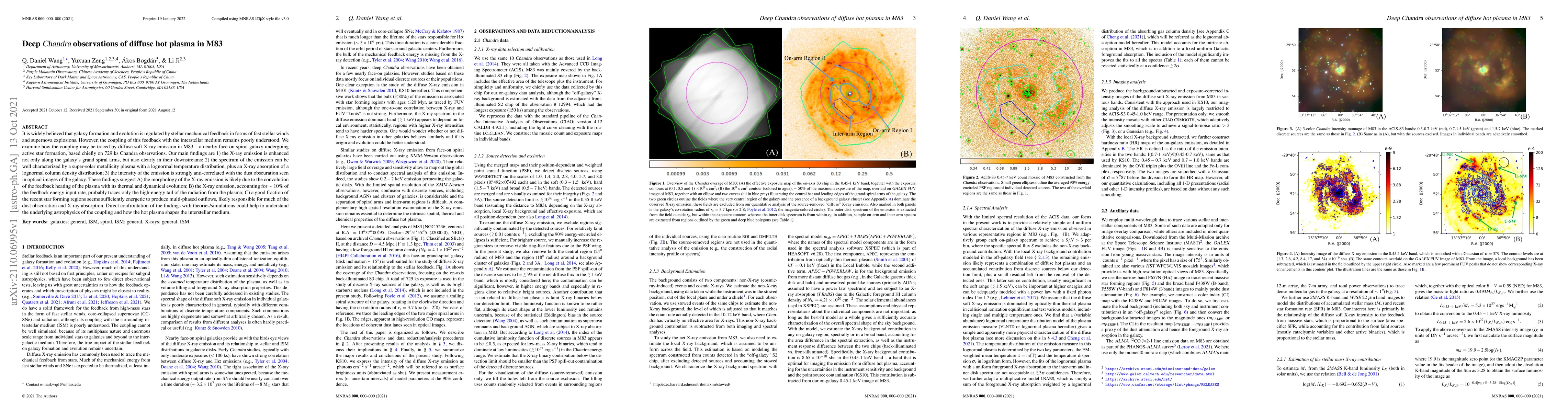 Thumbnail for Deep Chandra observations of diffuse hot plasma in M83