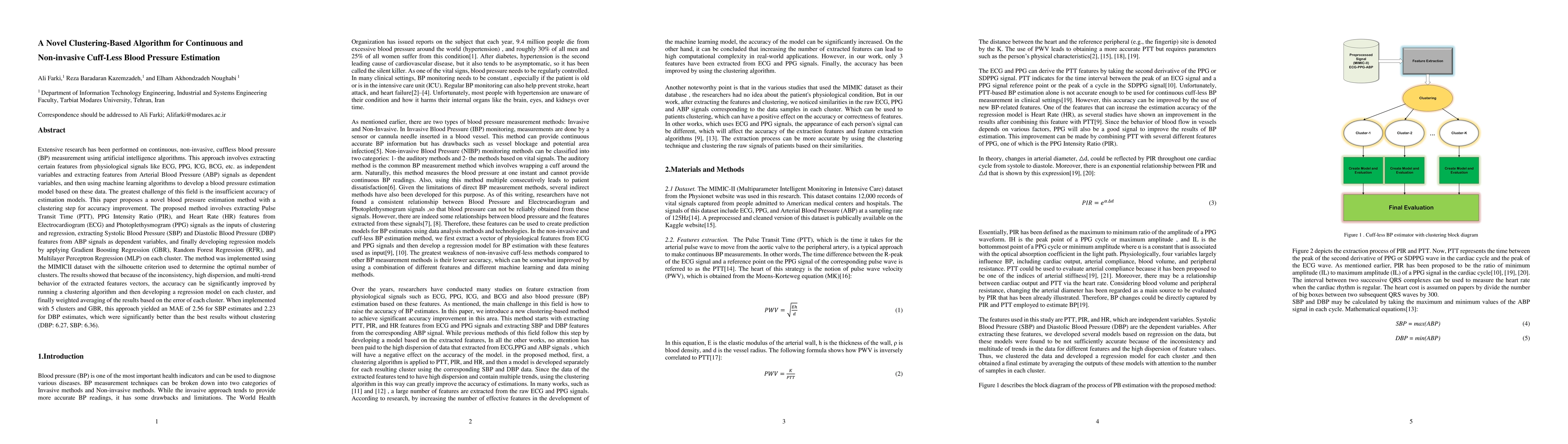 Thumbnail for A Novel Clustering-Based Algorithm for Continuous and Non-invasive
  Cuff-Less Blood Pressure Estimation