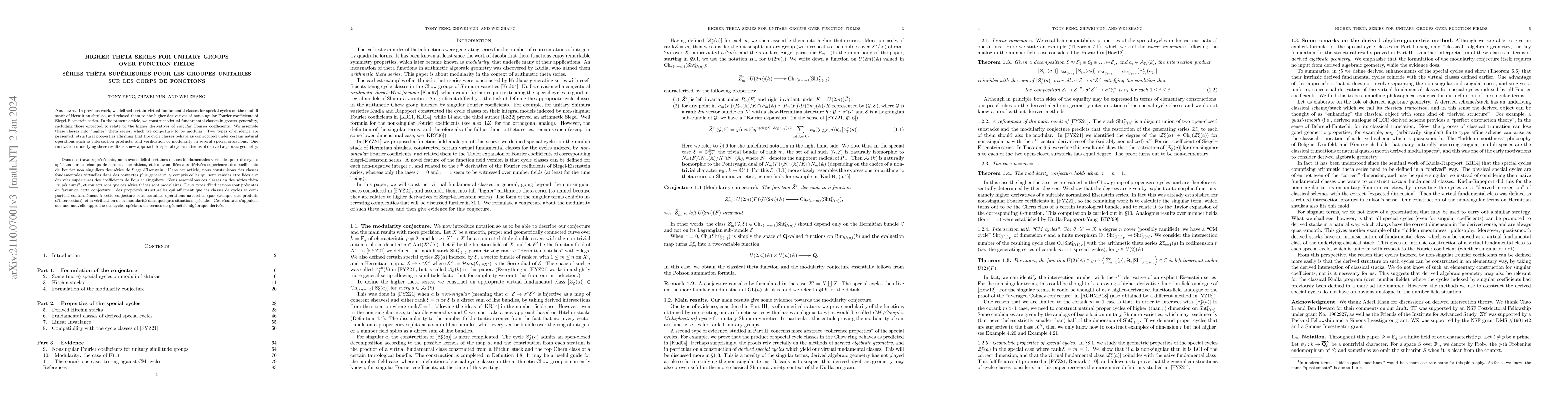 Thumbnail for Higher theta series for unitary groups over function fields