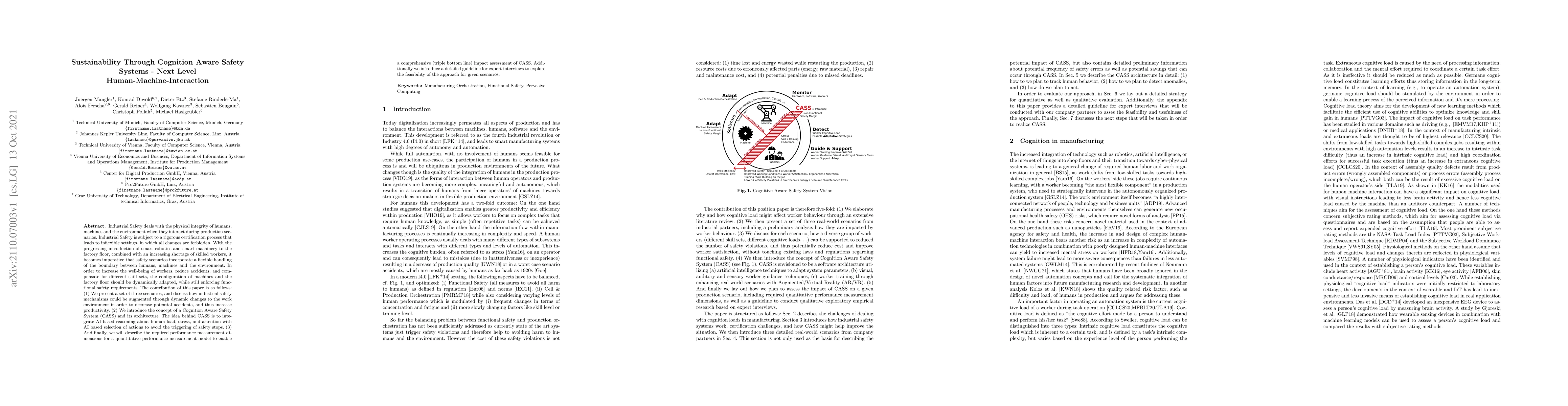 Thumbnail for Sustainability Through Cognition Aware Safety Systems -- Next Level
  Human-Machine-Interaction