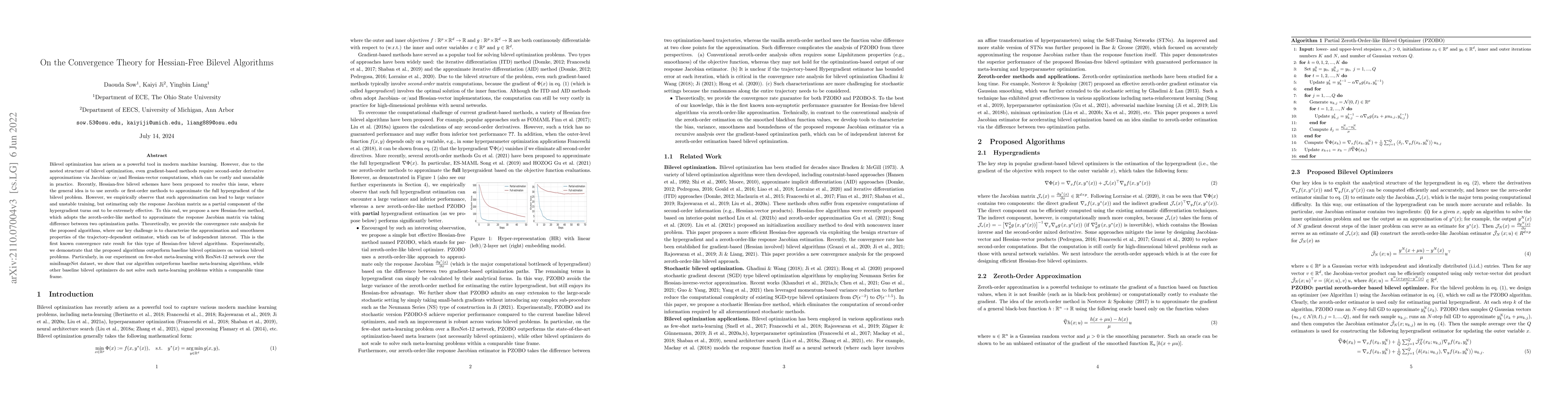 Thumbnail for On the Convergence Theory for Hessian-Free Bilevel Algorithms