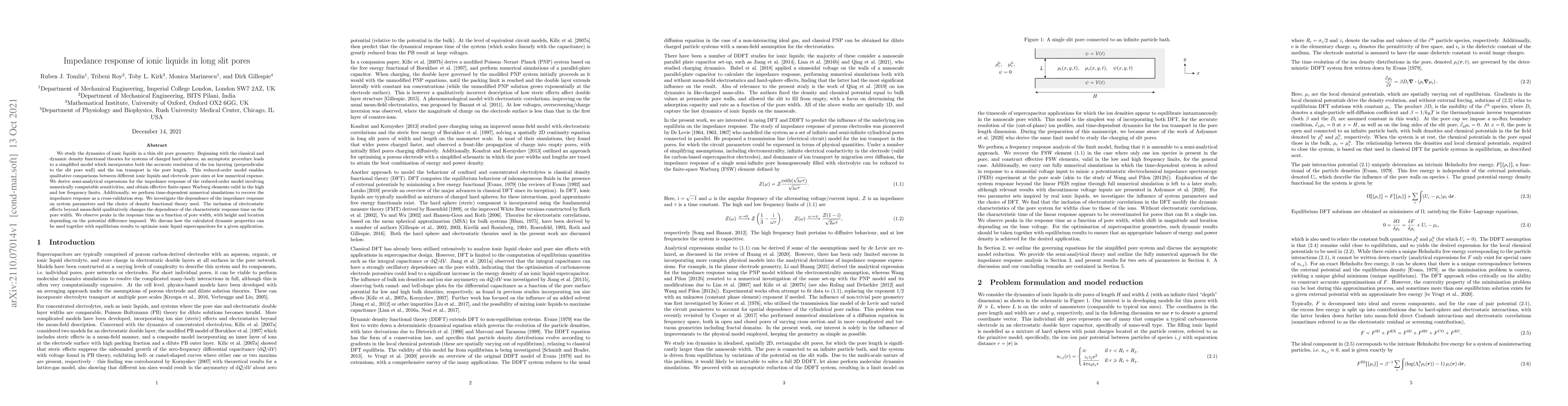 Thumbnail for Impedance response of ionic liquids in long slit pores